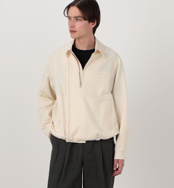 TOMORROWLAND MENS「コットンシルクグログラン ライダースブルゾン」|ブルゾン・スタジャン|
