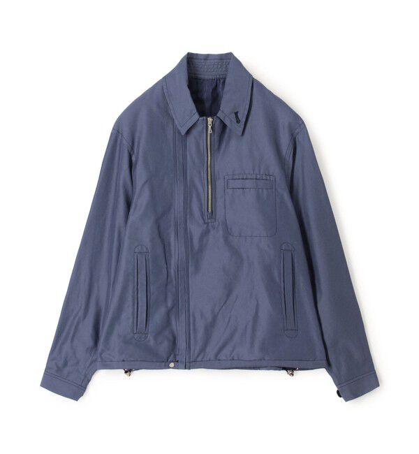 TOMORROWLAND MENS「コットンシルクグログラン ライダースブルゾン」|ブルゾン・スタジャン|67 ブルーグレー