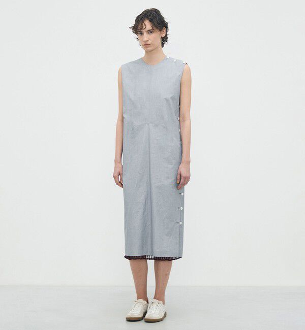 BACCA「【WEB先行予約】ヘアライン サイドボタンワンピース」|ワンピース|