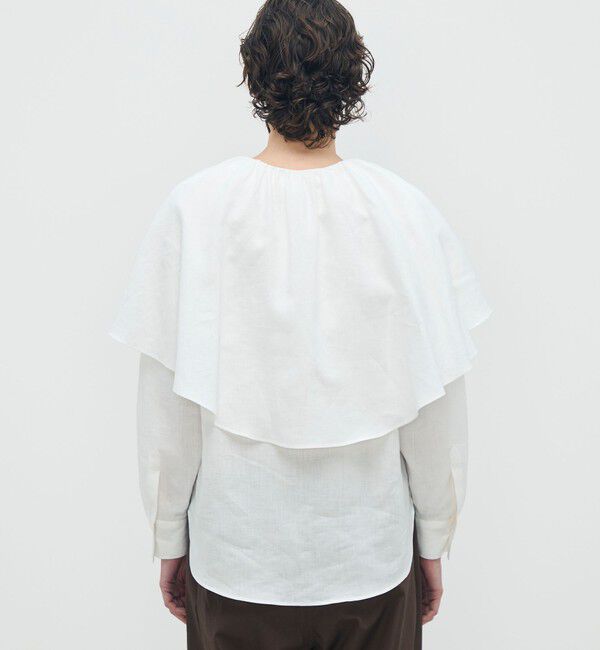 BACCA「【WEB先行予約】リネンローン ラッフルカラーシャツ」|シャツ・ブラウス|