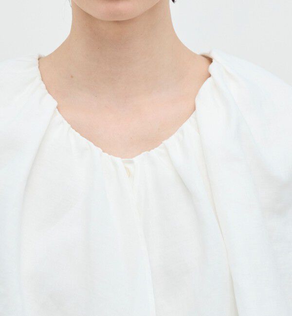 BACCA「【WEB先行予約】リネンローン ラッフルカラーシャツ」|シャツ・ブラウス|