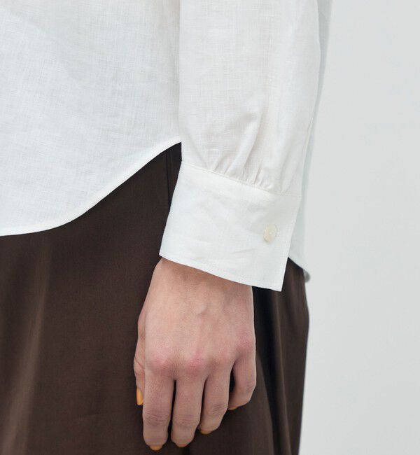 BACCA「【WEB先行予約】リネンローン ラッフルカラーシャツ」|シャツ・ブラウス|