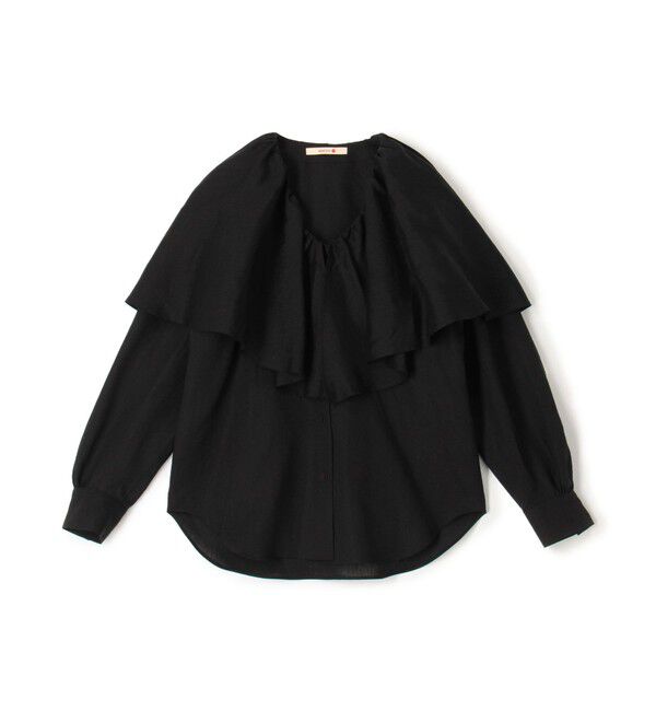 BACCA「【WEB先行予約】リネンローン ラッフルカラーシャツ」|シャツ・ブラウス|19 ブラック