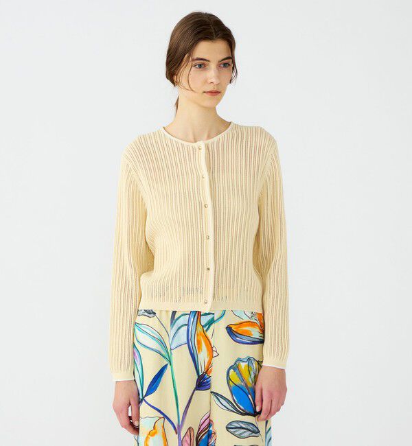 Ballsey「ニードルアウトリブ クルーネックカーディガン」|カーディガン|