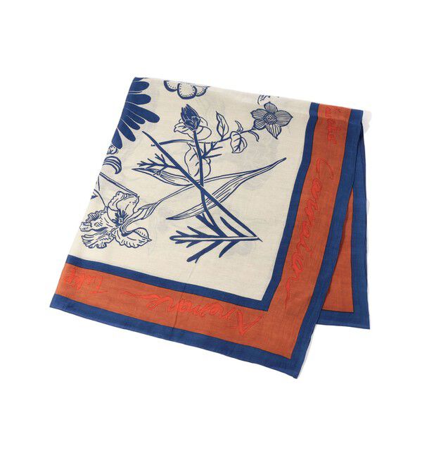 TOMORROWLAND GOODS「manipuri フローラ コットンシルクストール」|バンダナ・スカーフ|26 オレンジ系