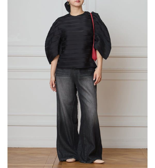 IENA LA BOUCLE「《追加2》IENA LA BOUCLE ソフトデニムシルエットパンツ」|デニム|