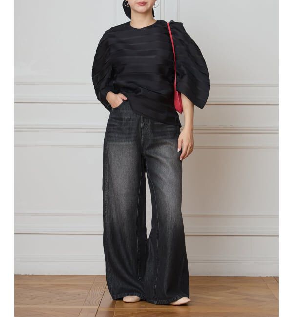 IENA LA BOUCLE「《追加2》IENA LA BOUCLE ソフトデニムシルエットパンツ」|デニム|