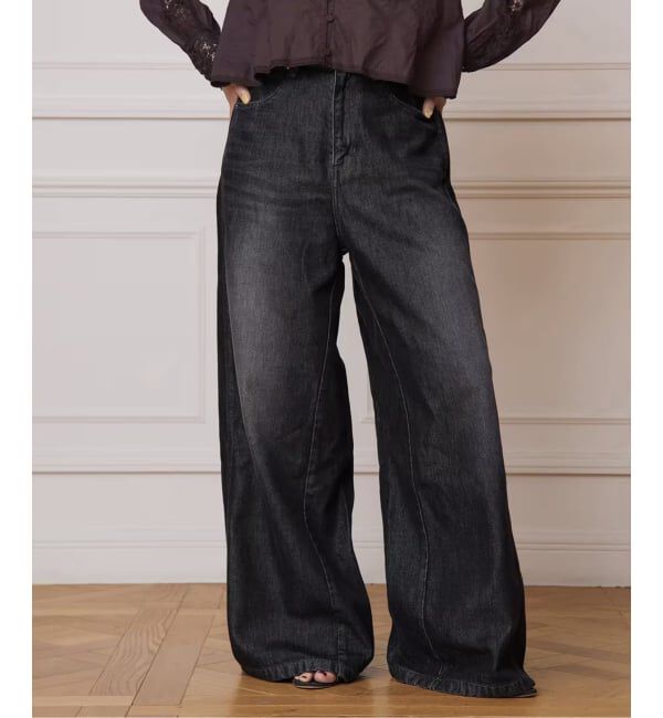 IENA LA BOUCLE「《追加2》IENA LA BOUCLE ソフトデニムシルエットパンツ」|デニム|