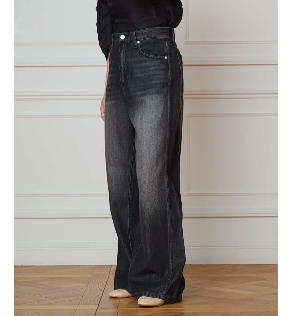 IENA LA BOUCLE「《追加2》IENA LA BOUCLE ソフトデニムシルエットパンツ」|デニム|