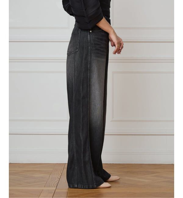 IENA LA BOUCLE「《追加2》IENA LA BOUCLE ソフトデニムシルエットパンツ」|デニム|