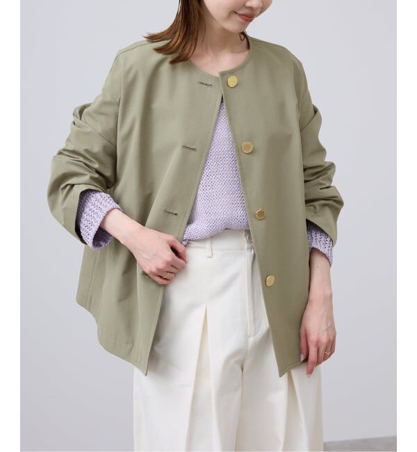 SLOBE IENA「TRADITIONAL WEATHERWEAR SLOBE別注 LINTON N/C SHORT」|ノーカラーコート|