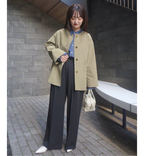 SLOBE IENA「TRADITIONAL WEATHERWEAR SLOBE別注 LINTON N/C SHORT」|ノーカラーコート|