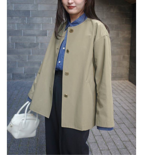 SLOBE IENA「TRADITIONAL WEATHERWEAR SLOBE別注 LINTON N/C SHORT」|ノーカラーコート|