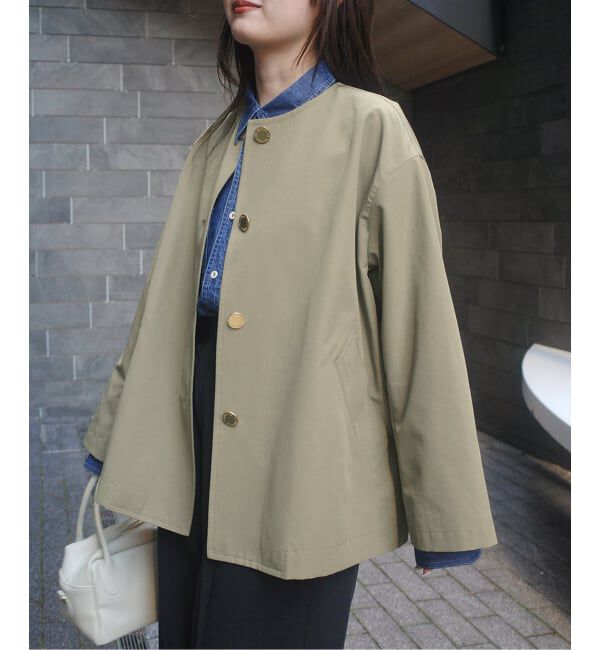 SLOBE IENA「TRADITIONAL WEATHERWEAR SLOBE別注 LINTON N/C SHORT」|ノーカラーコート|