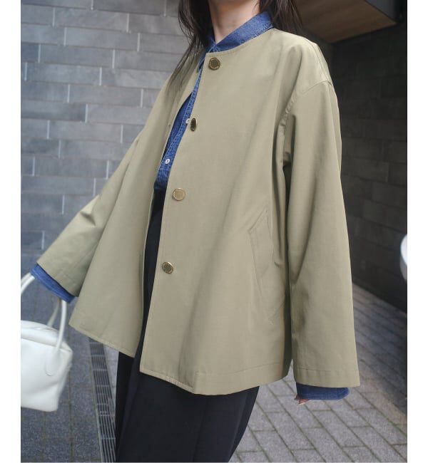 SLOBE IENA「TRADITIONAL WEATHERWEAR SLOBE別注 LINTON N/C SHORT」|ノーカラーコート|