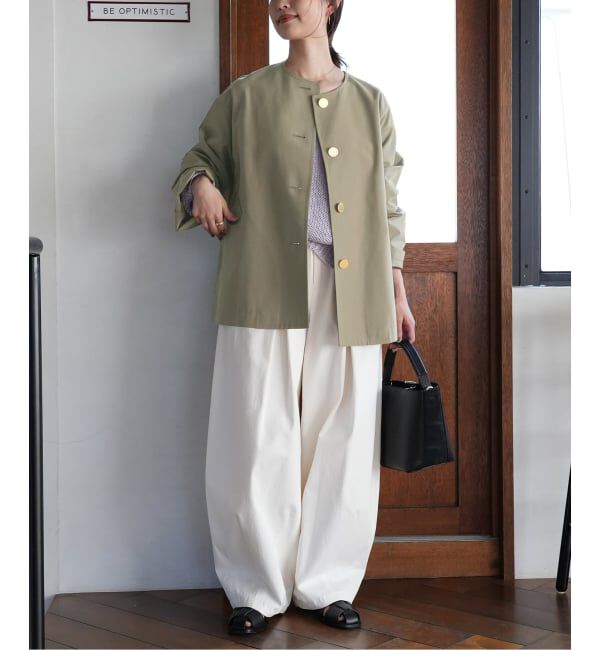 SLOBE IENA「TRADITIONAL WEATHERWEAR SLOBE別注 LINTON N/C SHORT」|ノーカラーコート|