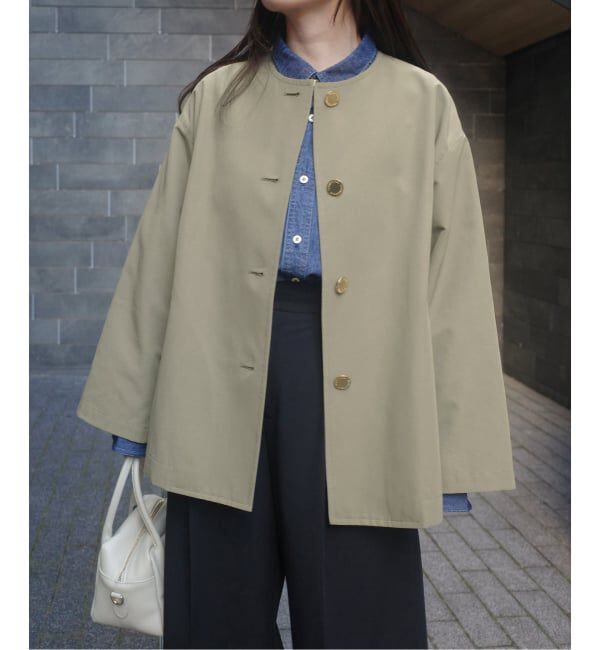 SLOBE IENA「TRADITIONAL WEATHERWEAR SLOBE別注 LINTON N/C SHORT」|ノーカラーコート|