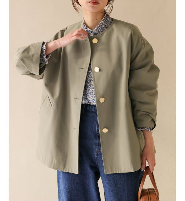 SLOBE IENA「TRADITIONAL WEATHERWEAR SLOBE別注 LINTON N/C SHORT」|ノーカラーコート|