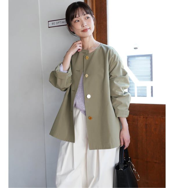 SLOBE IENA「TRADITIONAL WEATHERWEAR SLOBE別注 LINTON N/C SHORT」|ノーカラーコート|