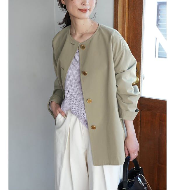 SLOBE IENA「TRADITIONAL WEATHERWEAR SLOBE別注 LINTON N/C SHORT」|ノーカラーコート|