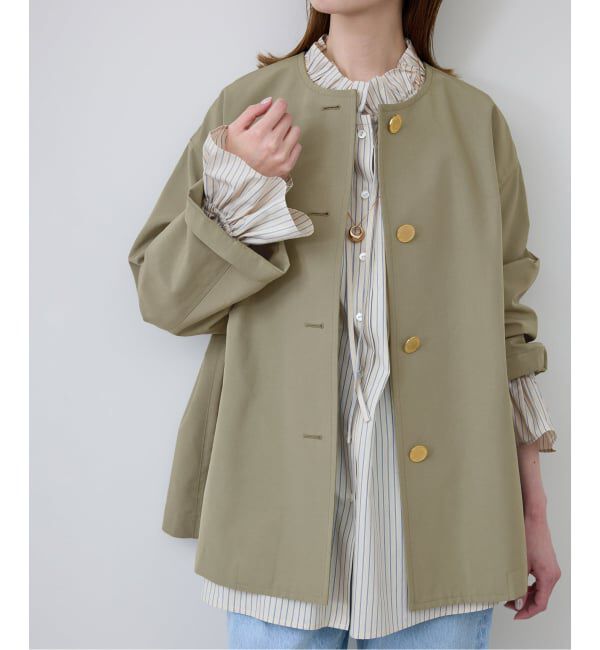 SLOBE IENA「TRADITIONAL WEATHERWEAR SLOBE別注 LINTON N/C SHORT」|ノーカラーコート|