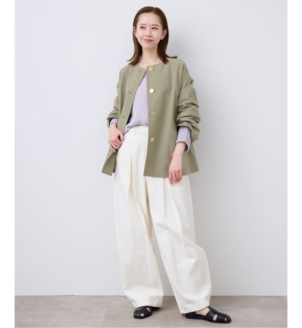 SLOBE IENA「TRADITIONAL WEATHERWEAR SLOBE別注 LINTON N/C SHORT」|ノーカラーコート|