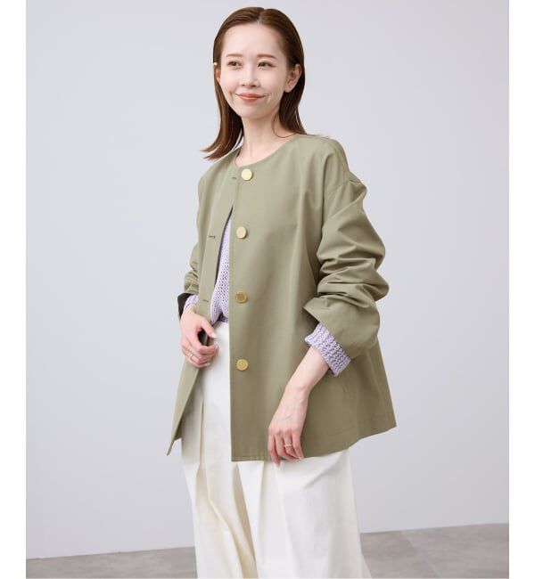 SLOBE IENA「TRADITIONAL WEATHERWEAR SLOBE別注 LINTON N/C SHORT」|ノーカラーコート|