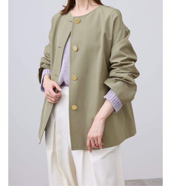 SLOBE IENA「TRADITIONAL WEATHERWEAR SLOBE別注 LINTON N/C SHORT」|ノーカラーコート|