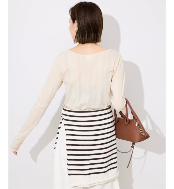 SLOBE IENA「《追加》miller SLOBE別注 SHEER RIB クルーネック」|Tシャツ・カットソー|