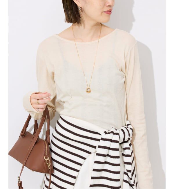 SLOBE IENA「《追加》miller SLOBE別注 SHEER RIB クルーネック」|Tシャツ・カットソー|