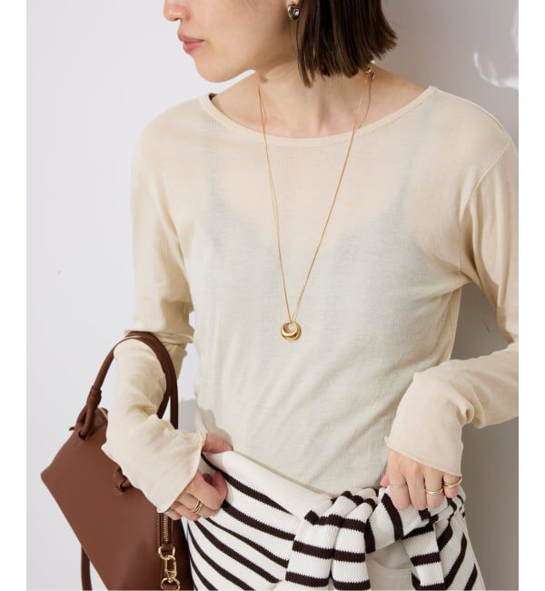 SLOBE IENA「《追加》miller SLOBE別注 SHEER RIB クルーネック」|Tシャツ・カットソー|