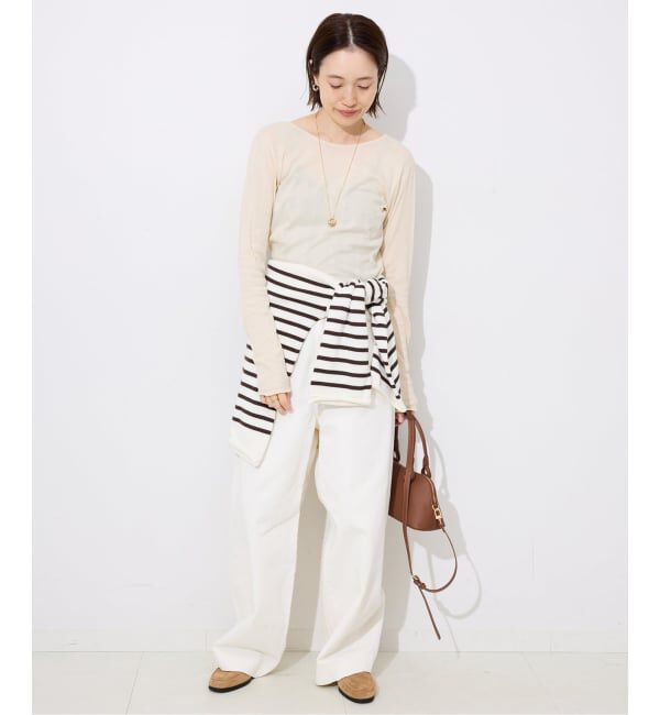 SLOBE IENA「《追加》miller SLOBE別注 SHEER RIB クルーネック」|Tシャツ・カットソー|
