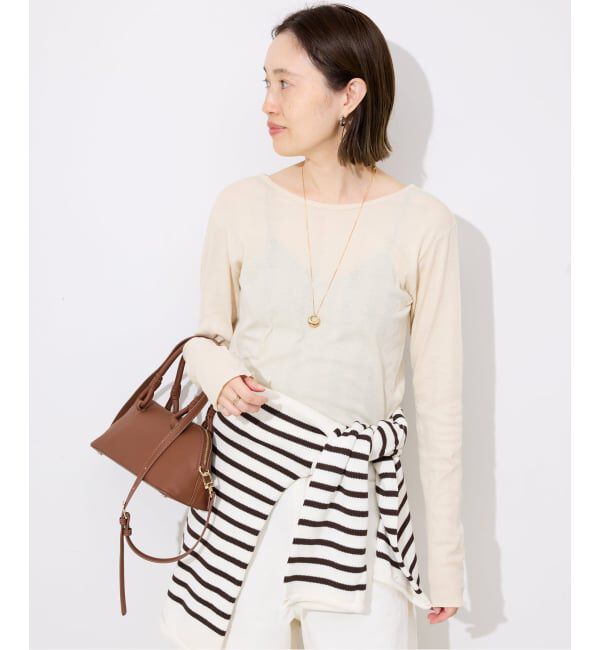 SLOBE IENA「《追加》miller SLOBE別注 SHEER RIB クルーネック」|Tシャツ・カットソー|