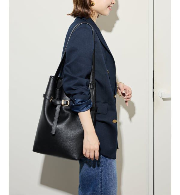 SLOBE IENA「《WEB限定/追加6予約》SLOBE ベルトスクエアトートバッグ」|ショルダー・メッセンジャー|