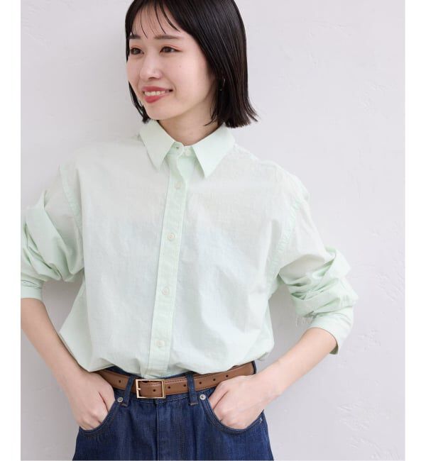 SLOBE IENA「《追加》Wash Cotton Color シャツ」|シャツ・ブラウス|グリーン A