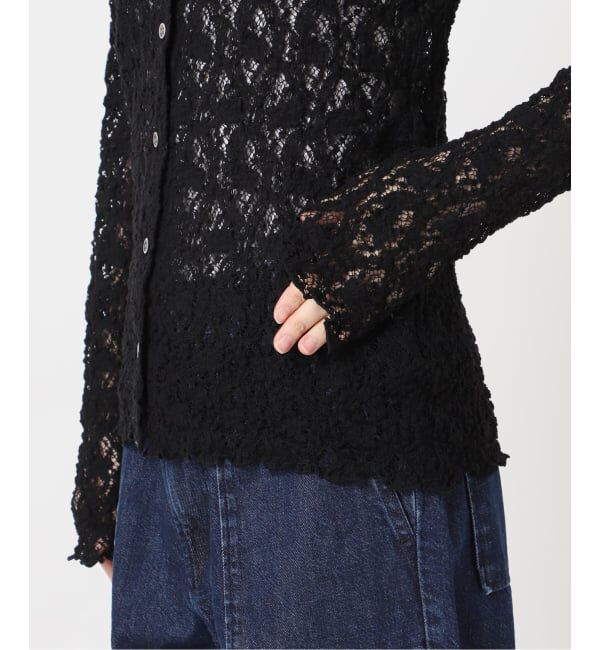 IENA「《追加》Flowerストレッチレース ポロシャツ」|Tシャツ・カットソー|