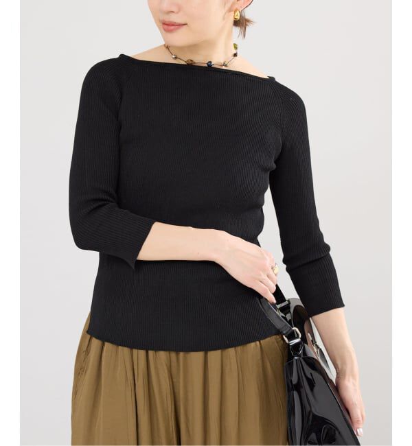 IENA「《予約》ウォッシャブル2WAYオフショルリブニット」|ニット・セーター|