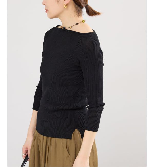 IENA「《予約》ウォッシャブル2WAYオフショルリブニット」|ニット・セーター|