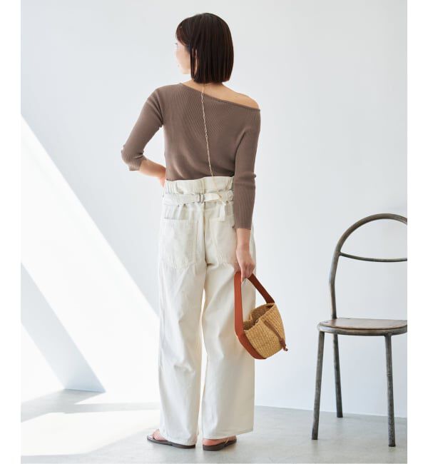 IENA「《予約》ウォッシャブル2WAYオフショルリブニット」|ニット・セーター|