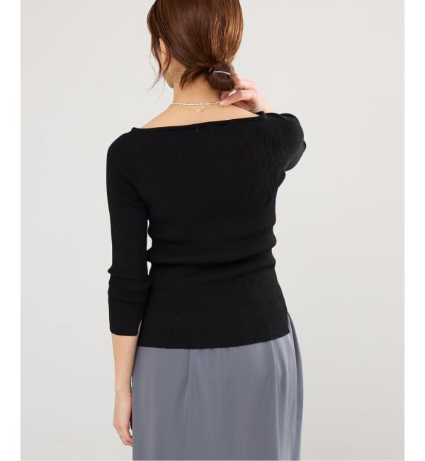 IENA「《予約》ウォッシャブル2WAYオフショルリブニット」|ニット・セーター|