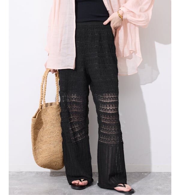 SLOBE IENA「《シリーズあり/予約》レース編みニットパンツ」|その他|