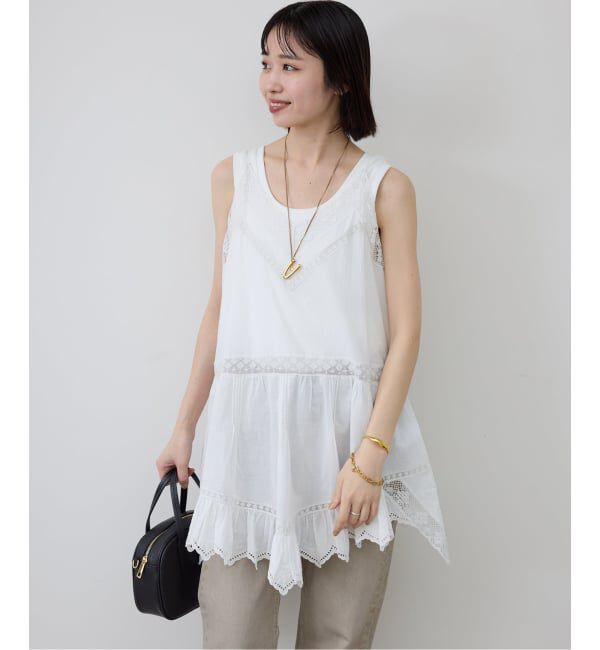 SLOBE IENA「《追加予約》リバーレースキャミワンピース」|ワンピース|