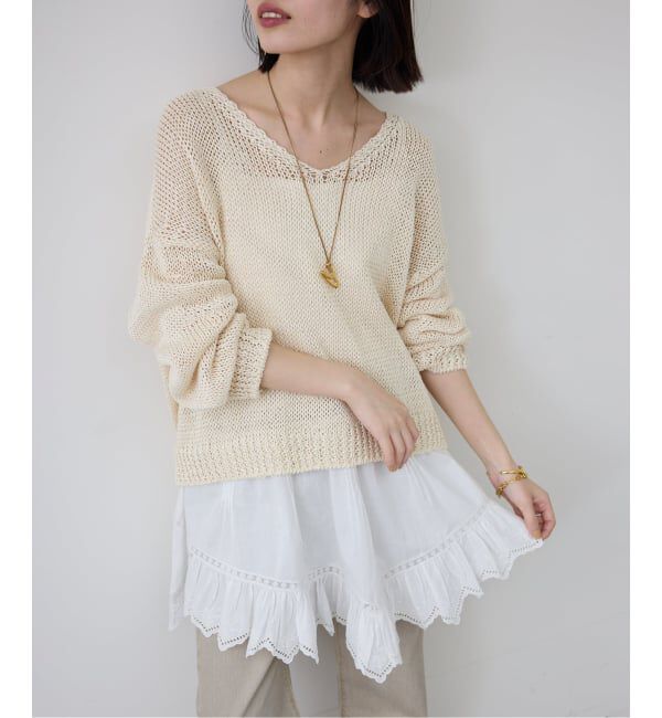 SLOBE IENA「《追加予約》リバーレースキャミワンピース」|ワンピース|