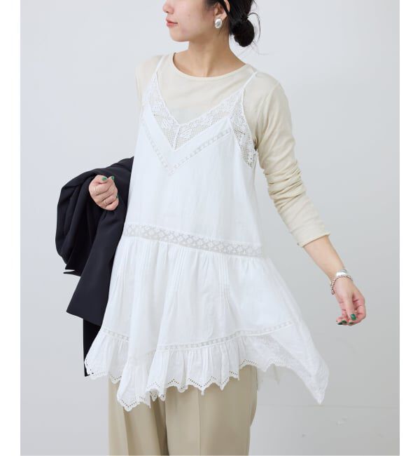 SLOBE IENA「《追加予約》リバーレースキャミワンピース」|ワンピース|