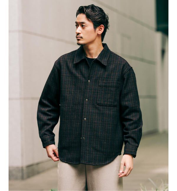 EDIFICE「コットン ツイード リングドット シャツ」|シャツ・ブラウス|