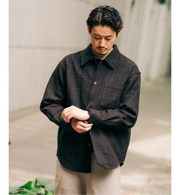 EDIFICE「コットン ツイード リングドット シャツ」|シャツ・ブラウス|