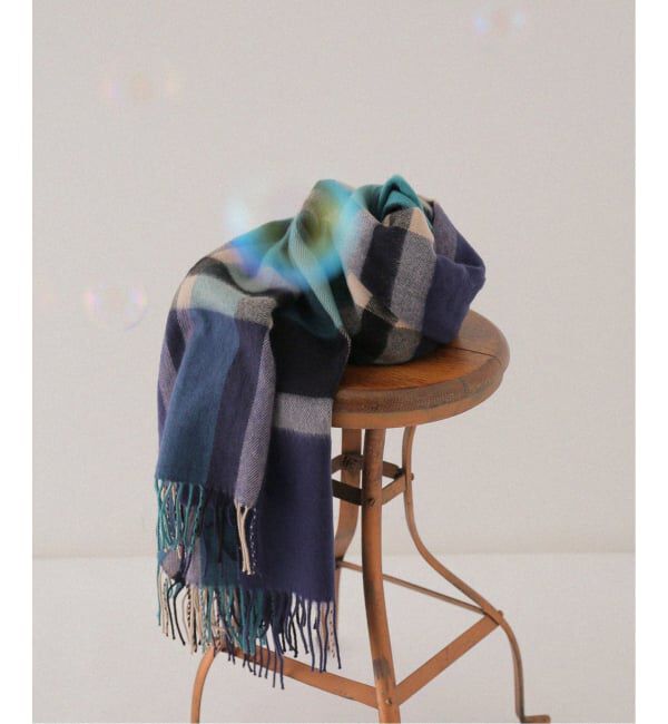 JOURNAL STANDARD relume「《追加2》アクリルチェックストール」|マフラー|ネイビー