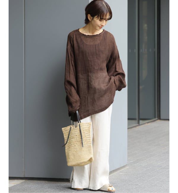 JOURNAL STANDARD relume「《予約》リネンガーゼロングスリーブビッグプルオーバー」|シャツ・ブラウス|