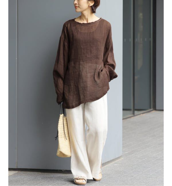 JOURNAL STANDARD relume「《予約》リネンガーゼロングスリーブビッグプルオーバー」|シャツ・ブラウス|