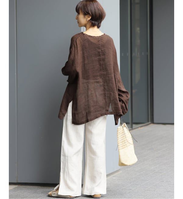 JOURNAL STANDARD relume「《予約》リネンガーゼロングスリーブビッグプルオーバー」|シャツ・ブラウス|
